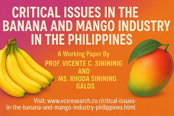 Critical Issues in the Banana and Mango Industry in the Philippines.