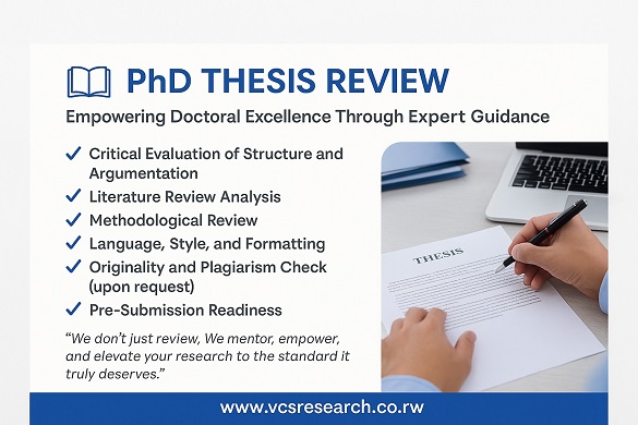 PhD research review service at VCS Research. 