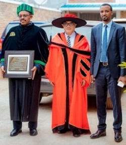 Prof. Vince Sinining with Dr. Sina Gerard and Dr. Ernest Nyetera.